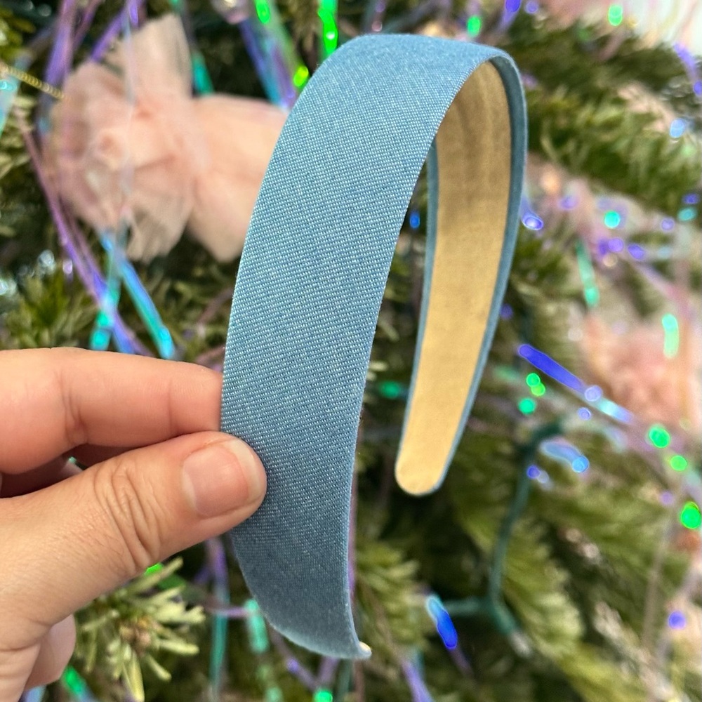 Light Wash Blue Denim flat headband